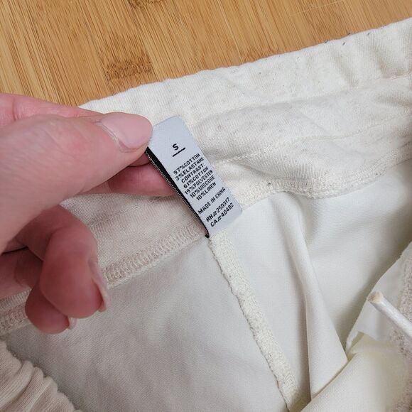 Varley Valley White Oatmeal Stone Jogger Pants Drawstring Womens Small Anthro - Picture 4 of 5